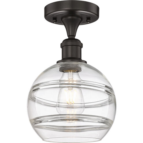 Edison Rochester 1 Light 8 inch Oil Rubbed Bronze Semi-Flush Mount Ceiling Light