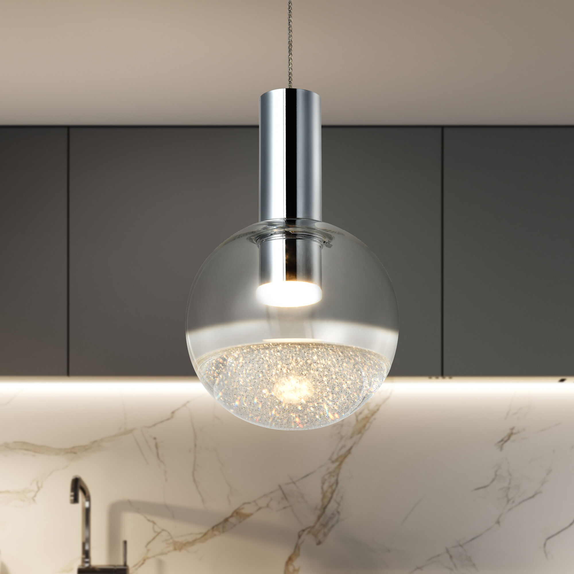 Artisan Collection/SIENNA Series 4.75 inch Polished Chrome Pendant Ceiling Light