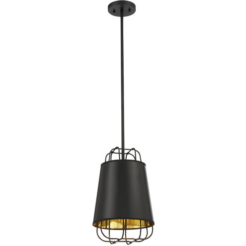 Tura 1 Light 10 inch Black Pendant Ceiling Light