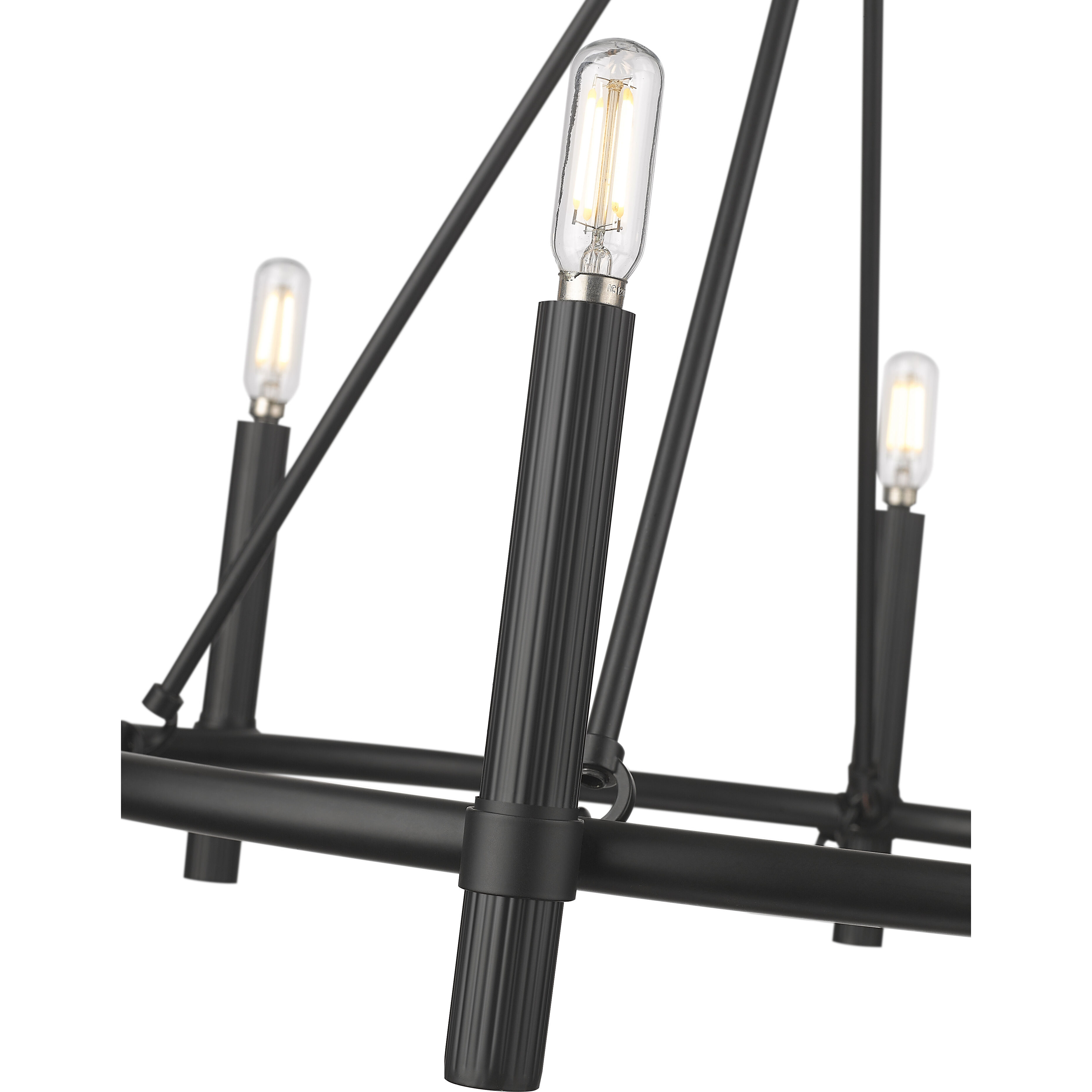 Skyva 6 Light 25 inch Matte Black Chandelier Ceiling Light
