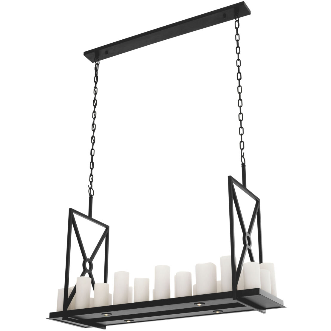 Commodore 22 Light 47.24 inch Black with Including Faux Candle Shades Chandelier Ceiling Light