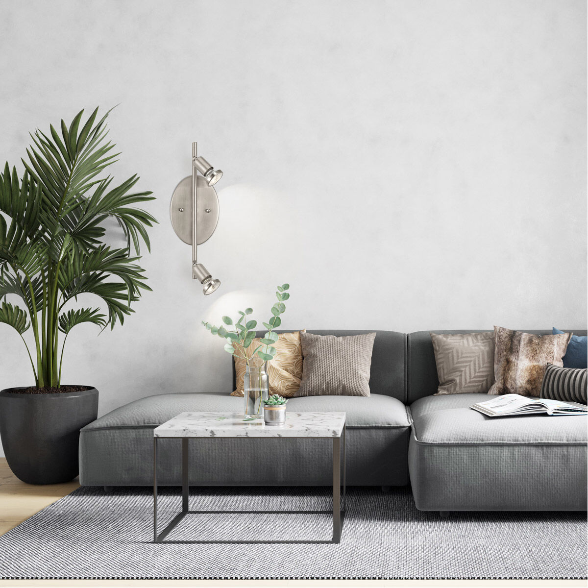 Buzz 2 Light 120 Matte Nickel Track Light Ceiling Light