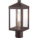 Nyack 1 Light 15 inch Bronze with Antique Brass Cluser Outdoor Post Top Lantern