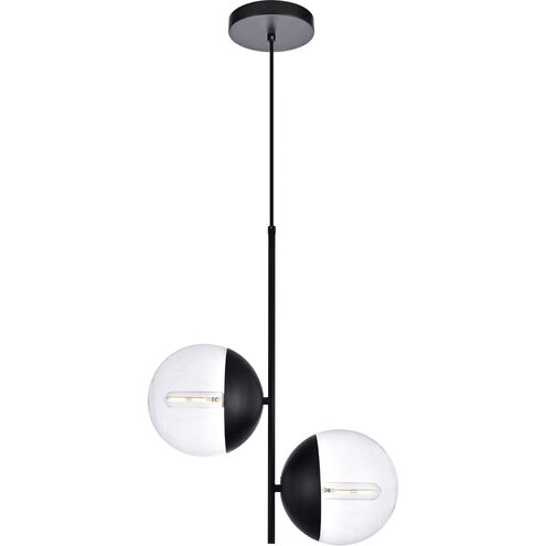 Eclipse 2 Light 17 inch Black Pendant Ceiling Light