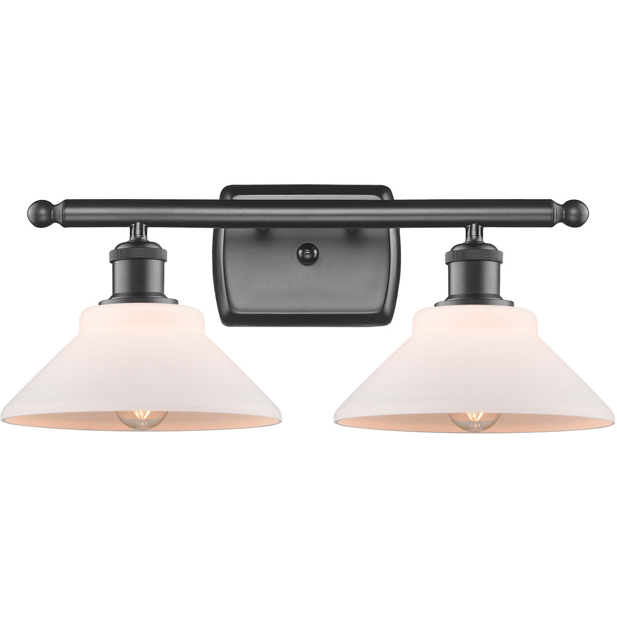 Ballston Orwell 2 Light 18 inch Oil Rubbed Bronze Bath Vanity Light Wall Light in Matte White Glass, Ballston