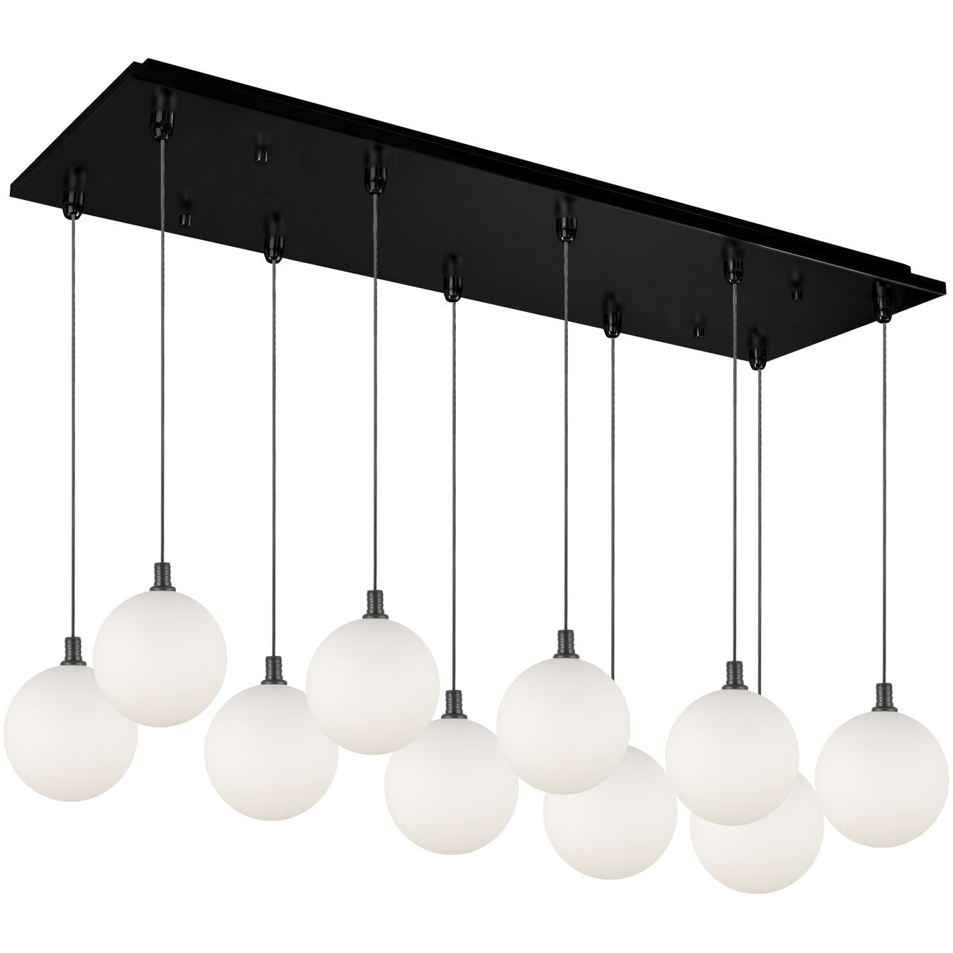 Bolla LED 10.25 inch Black Multi Pendant Ceiling Light in Opal Glass