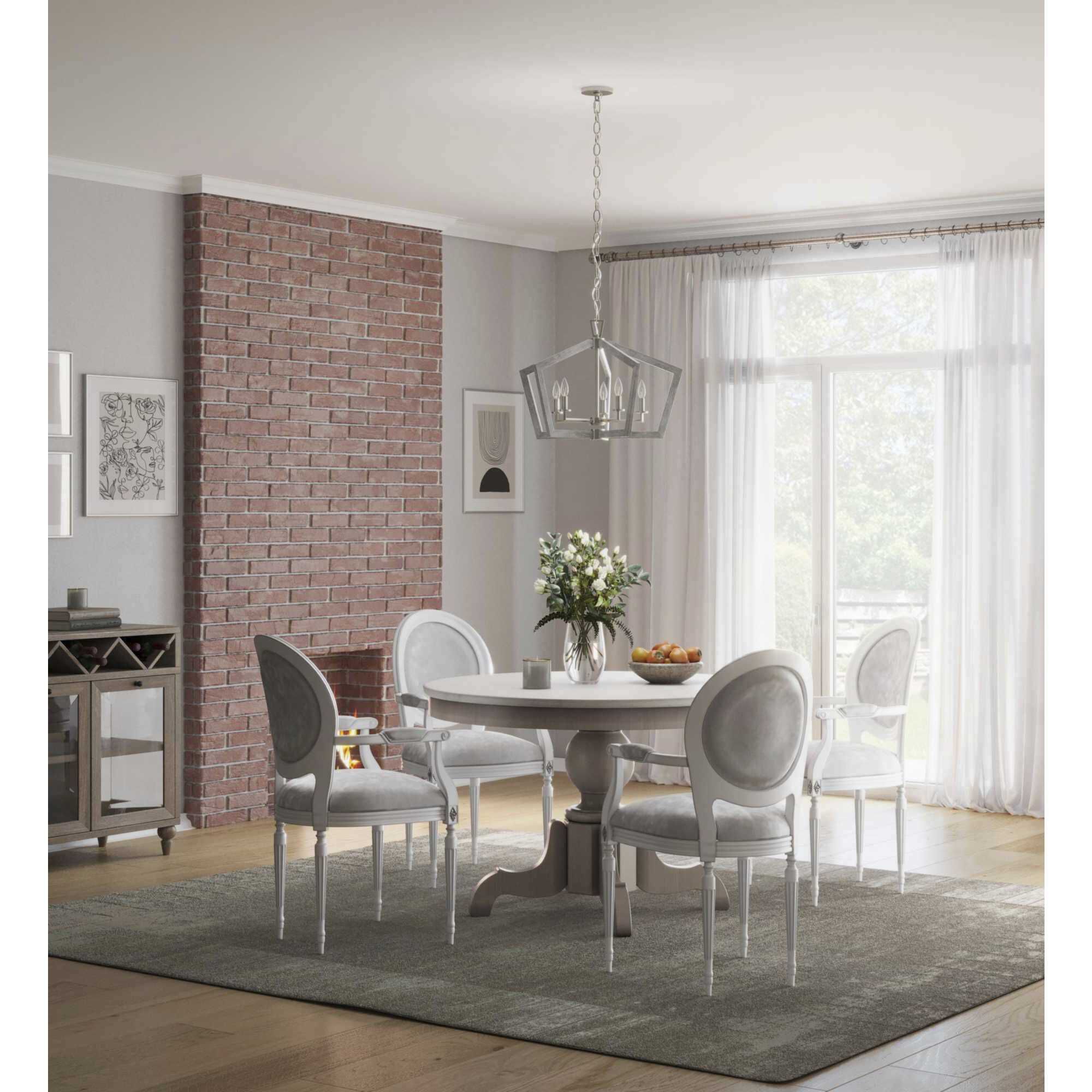 Galloway 5 Light 28 inch Brushed Nickel Pendant Ceiling Light