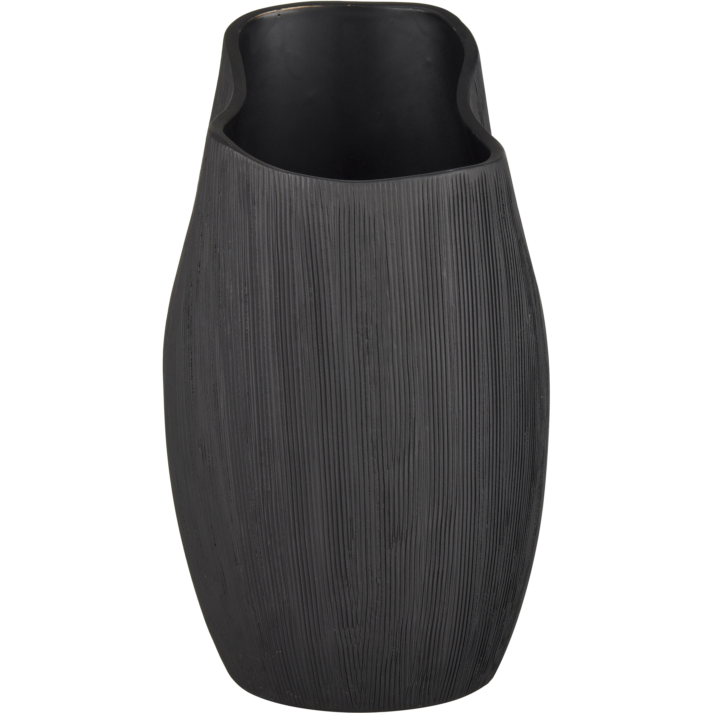 Scribing 10 X 6 inch Vase in Black