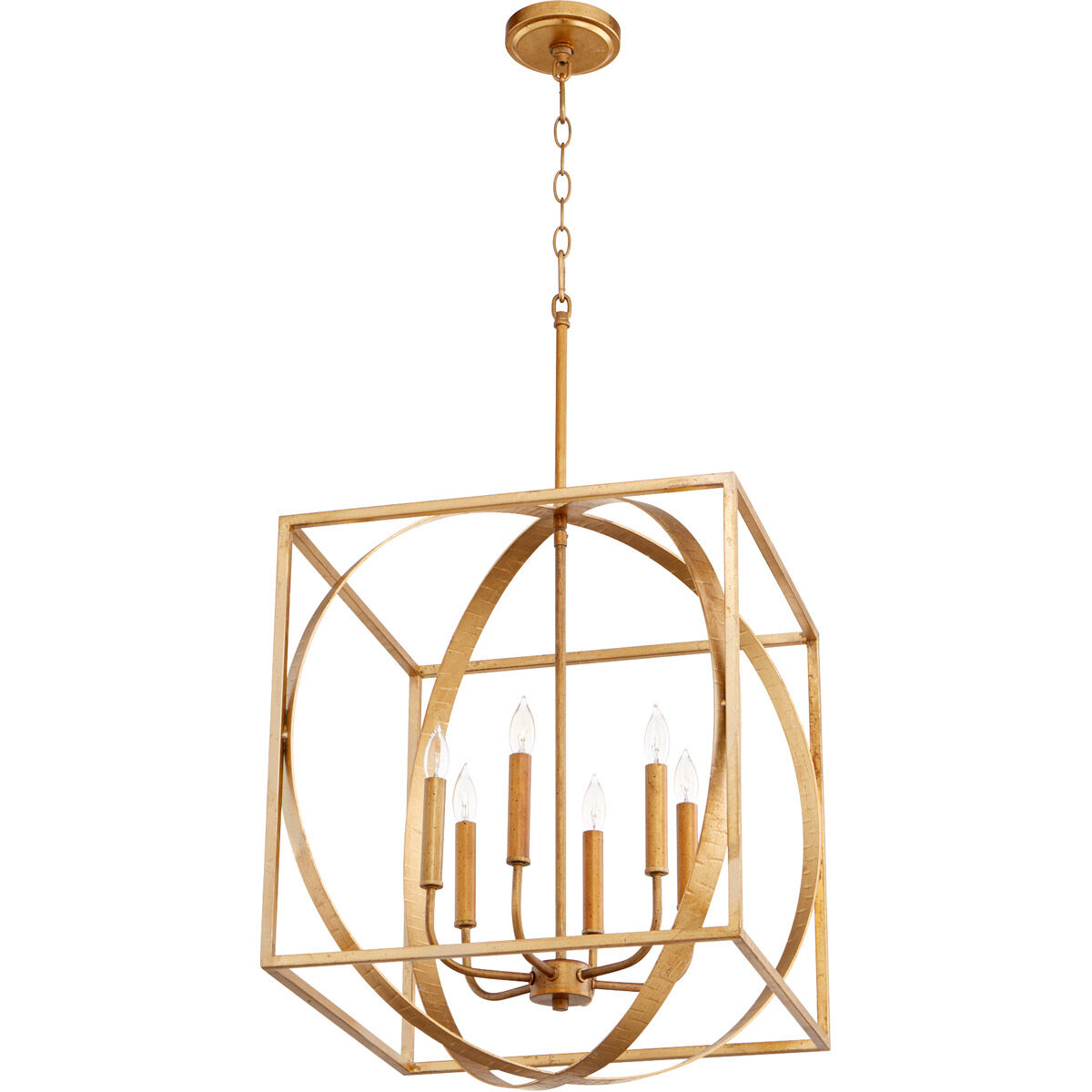 Fort Worth 6 Light 18 inch Gold Leaf Pendant Ceiling Light