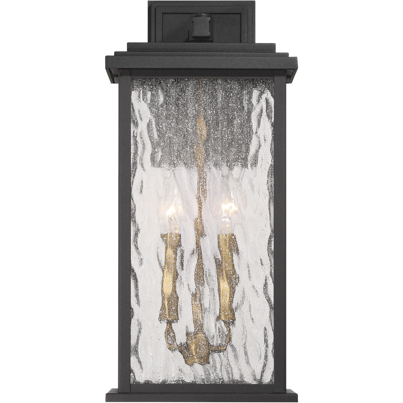 Estate 2 Light 19 inch Black and Brass Outdoor Wall Sconce