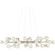 Chaldea 30 Light 39.5 inch Contemporary Silver Leaf and Frosted Chandelier Ceiling Light