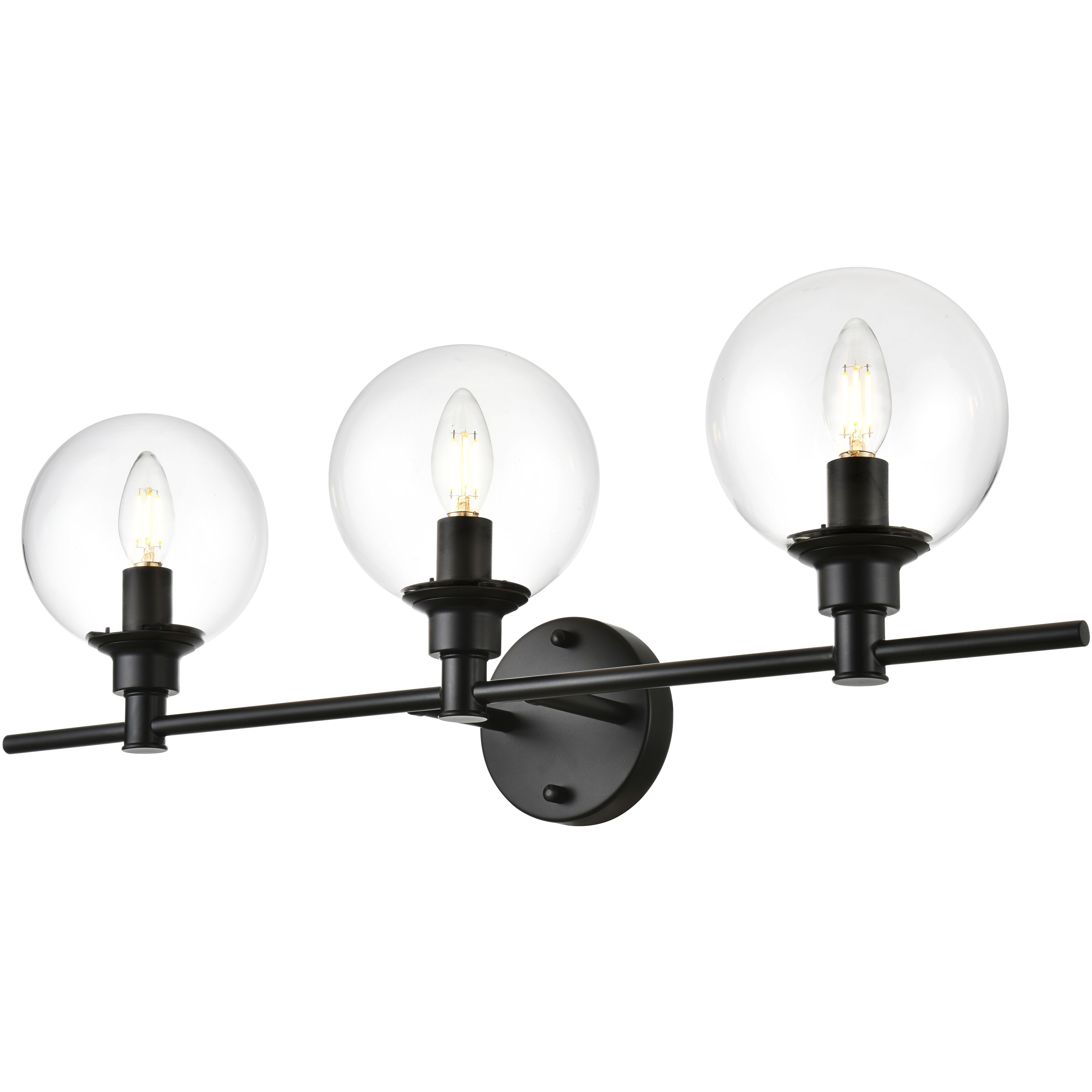 Jaelynn 3 Light 28 inch Black Bath Sconce Wall Light