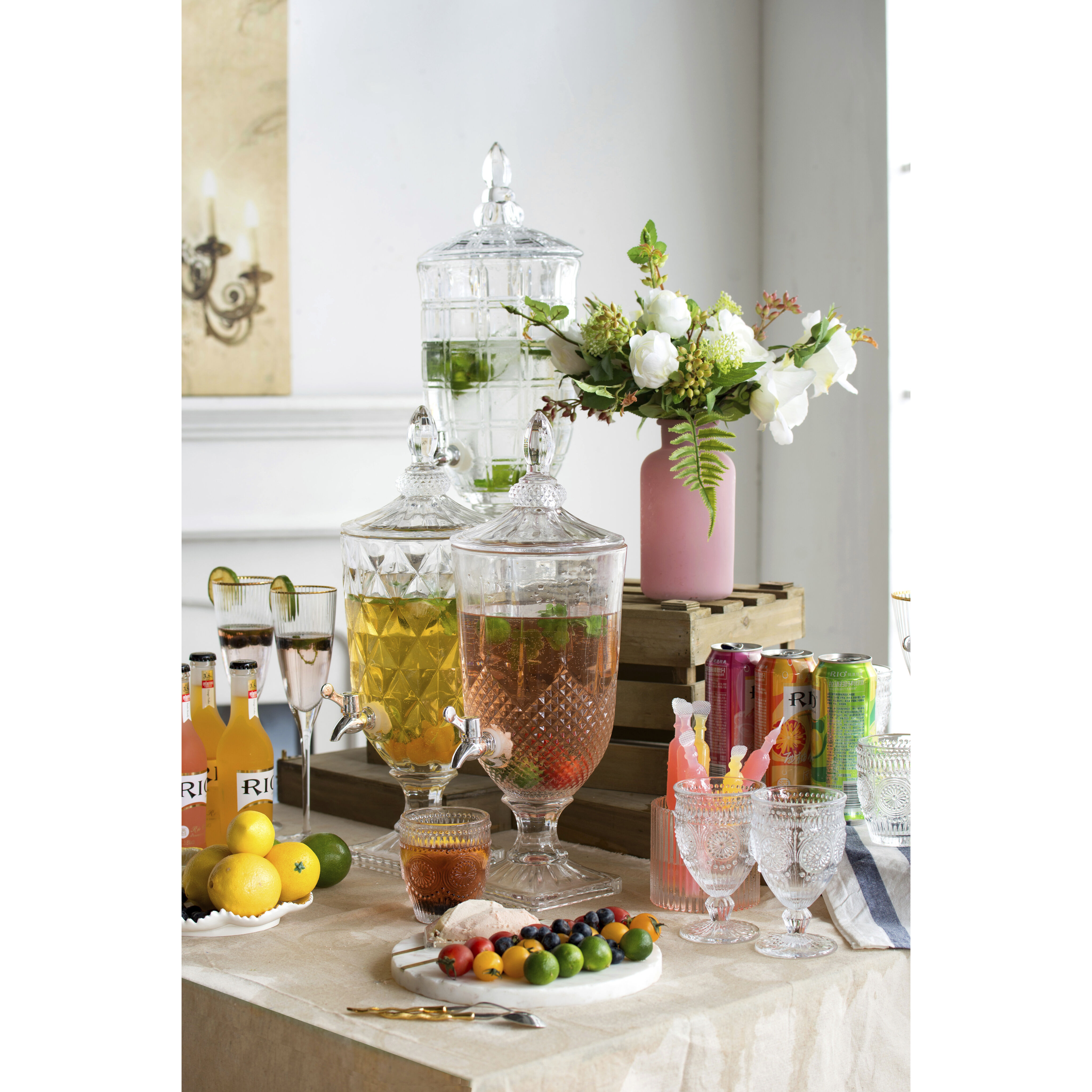 Anita Clear and Polished Silver Drink Dispenser