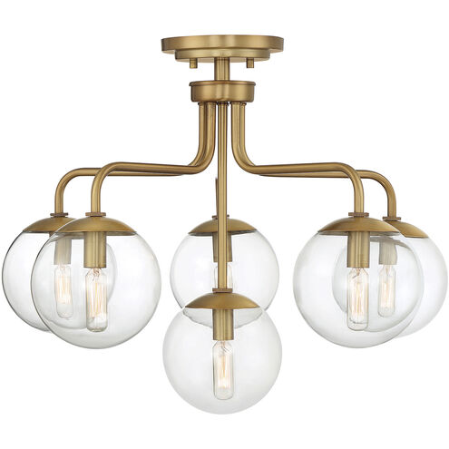 Marco 6 Light 24 inch Warm Brass Semi-Flush Ceiling Light, Essentials