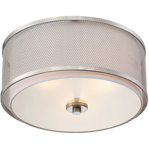 Modern 3 Light 14.75 inch Brushed Nickel Flush Mount Ceiling Light