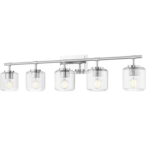 Landon 5 Light 42 inch Chrome Vanity Wall Light