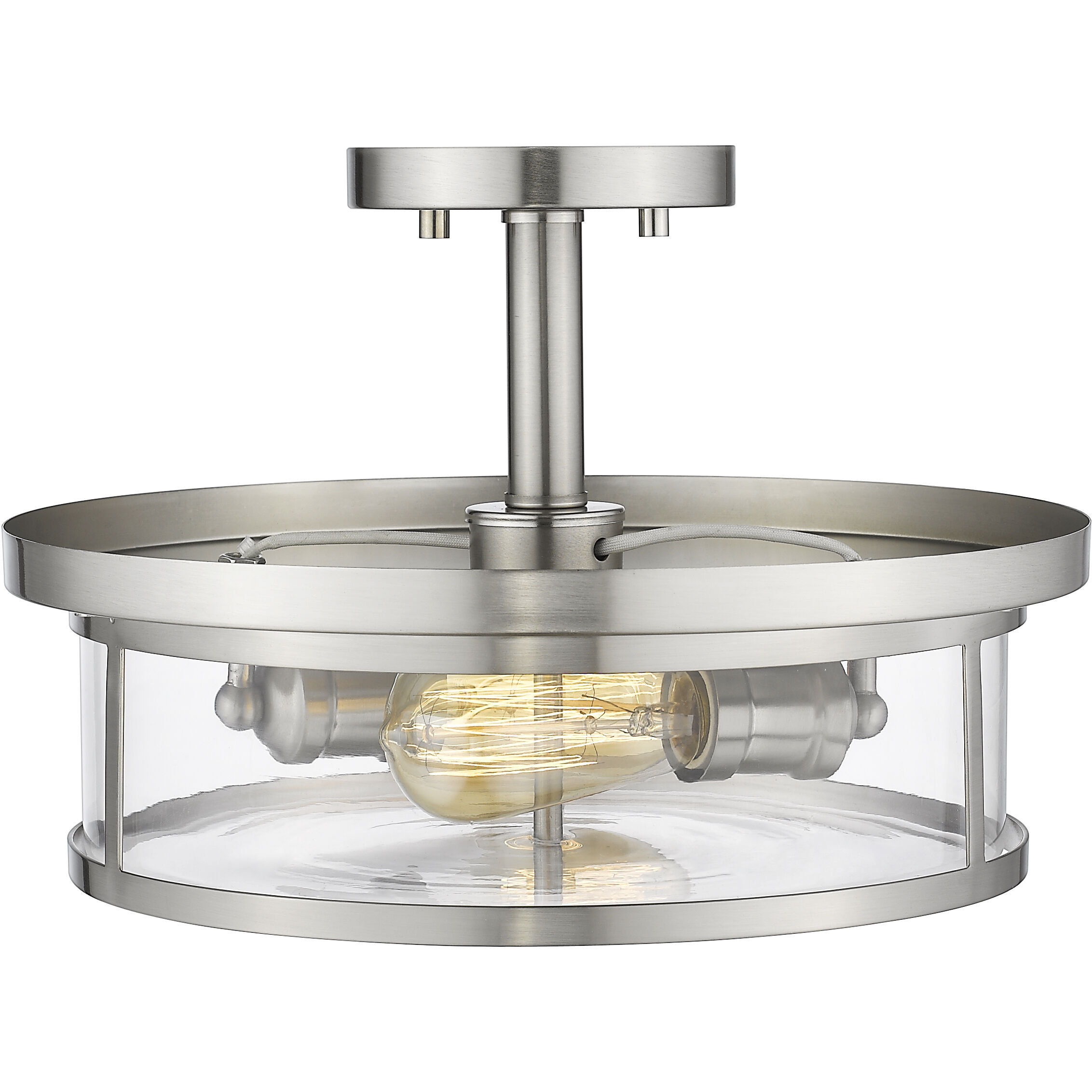 Savannah 2 Light 13.75 inch Brushed Nickel Semi Flush Mount Ceiling Light