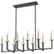 Gaultier 10 Light 44.75 inch Matte Black and Mondern Gold Linear Chandelier Ceiling Light in Matte Black and Modern Gold