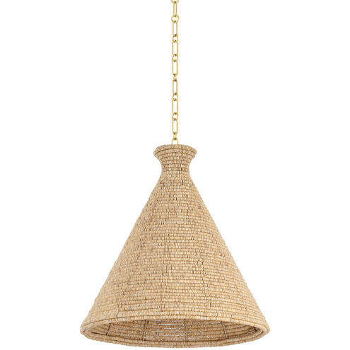 Tallman 1 Light 20 inch Vintage Gold Leaf Pendant Ceiling Light