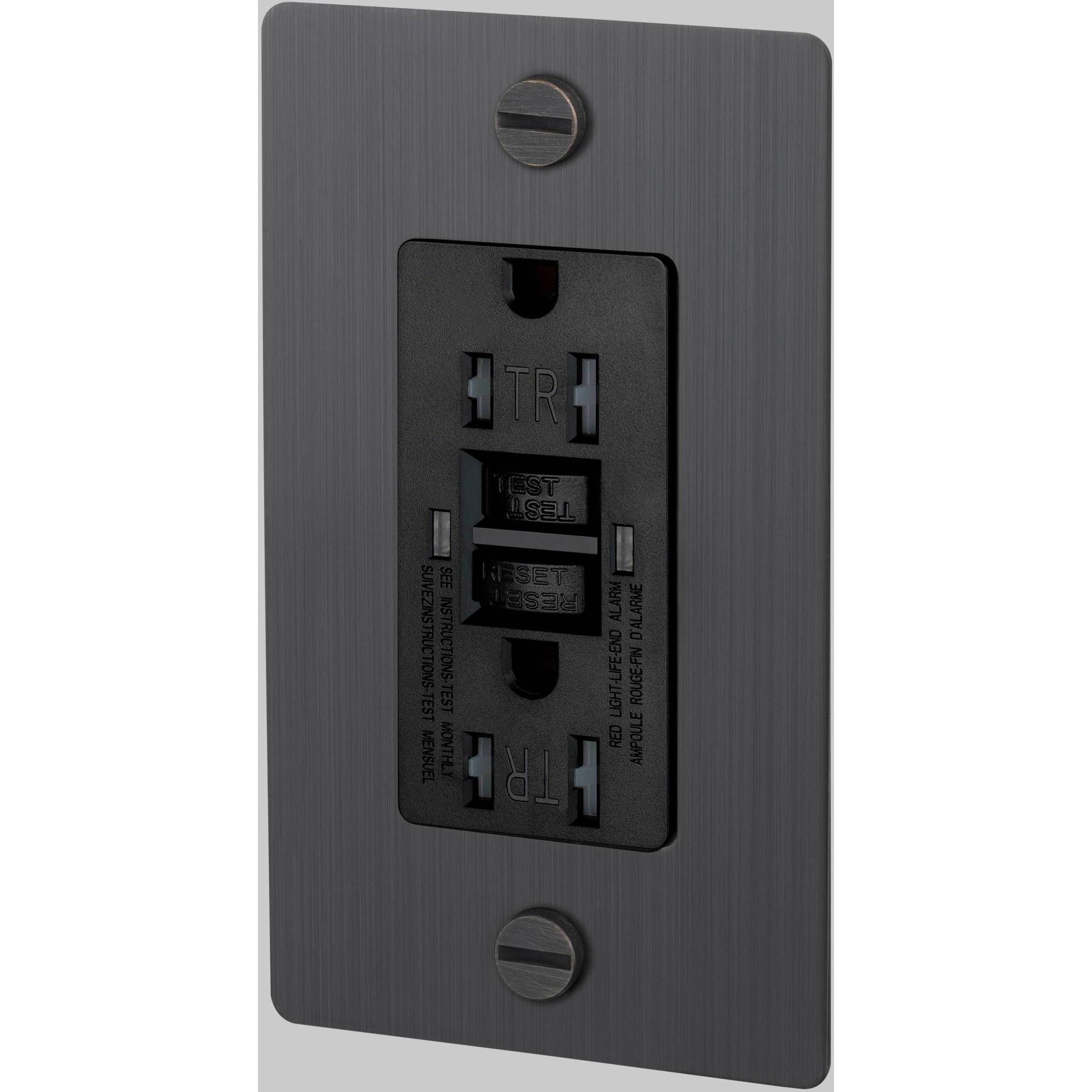 1G Duplex 125 Smoked Bronze Outlet, GFCI