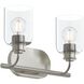 Reines 2 Light 14.75 inch Brushed Nickel Bath Vanity Wall Light