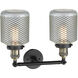 Franklin Restoration Stanton 2 Light 16 inch Black Antique Brass Bath Vanity Light Wall Light, Franklin Restoration