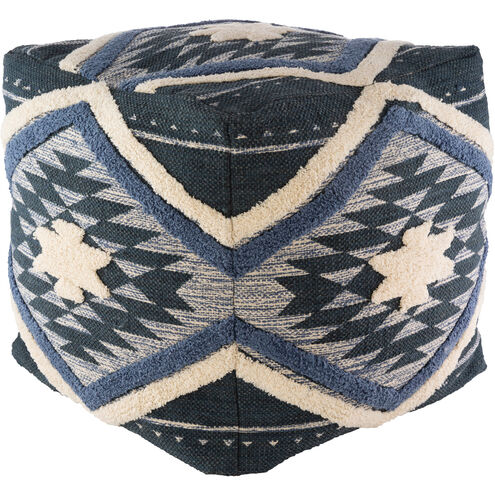 Thatcher 18 inch Blue Pouf, Cube