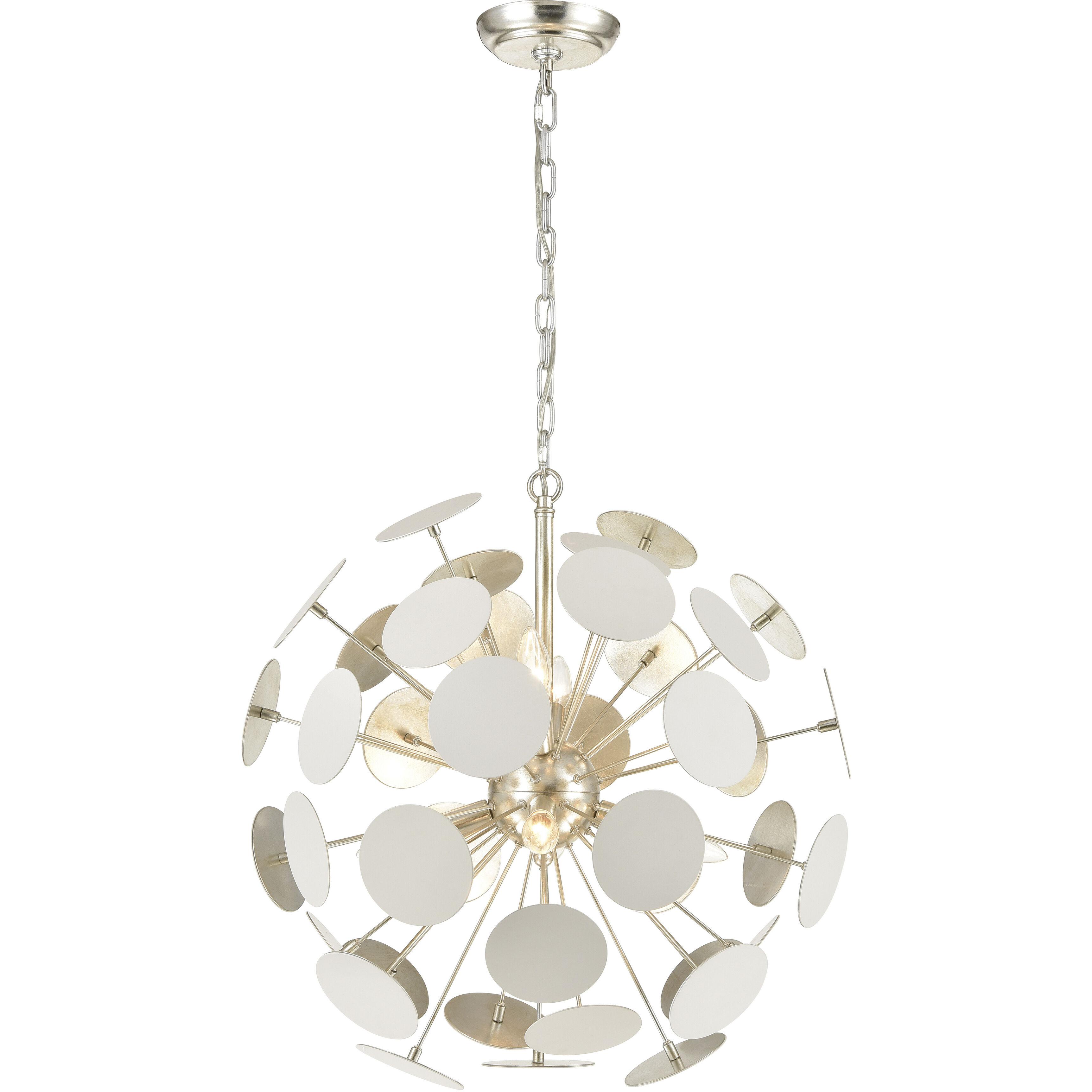 Modish 6 Light 21 inch Matte White Chandelier Ceiling Light