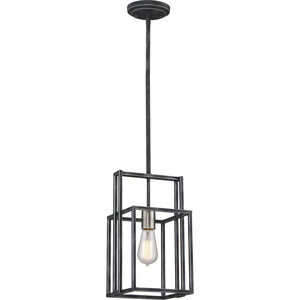 Lake 1 Light 8 inch Iron Black and Brushed Nickel Accents Mini Pendant Ceiling Light