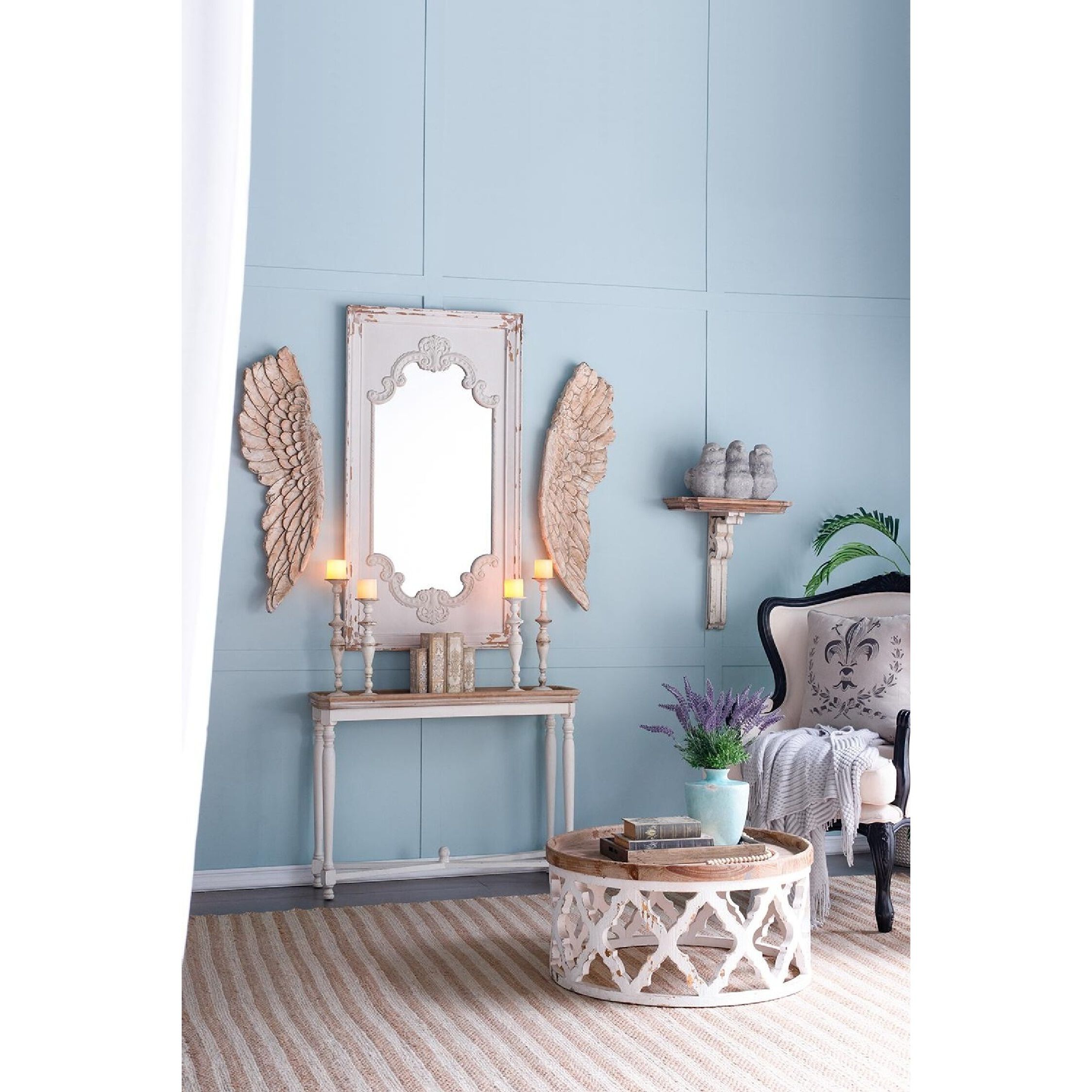 Anita 32 X 31.9 inch Natural/White Coffee Table