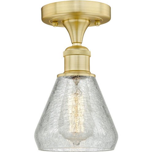 Conesus 1 Light 6 inch Satin Gold Flush Mount Ceiling Light