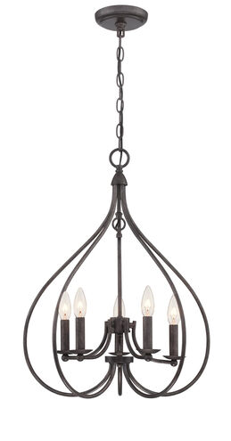 Farrah 5 Light 20 inch Rusted Bronze Chandelier Ceiling Light