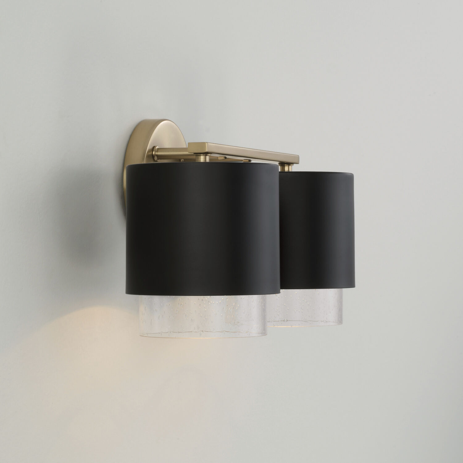 Weller 2 Light 15 inch Matte Brass and Black Vanity Light Wall Light