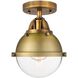 Nouveau 2 Hampden 1 Light 7.25 inch Brushed Brass Semi-Flush Mount Ceiling Light in Clear Glass