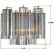 Addis Bath Wall Light in Aged Brass, Tronchi Glass Smoke