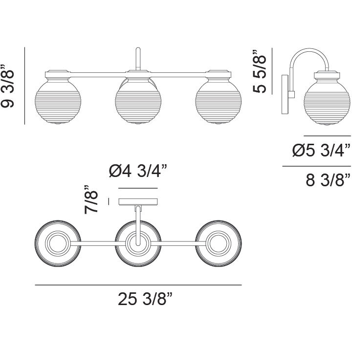 Ridge Wall Sconce Wall Light in Matte Black and Clear