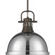 Yep Duncan 1 Light 14 inch Rubbed Bronze Pendant Ceiling Light in Chrome