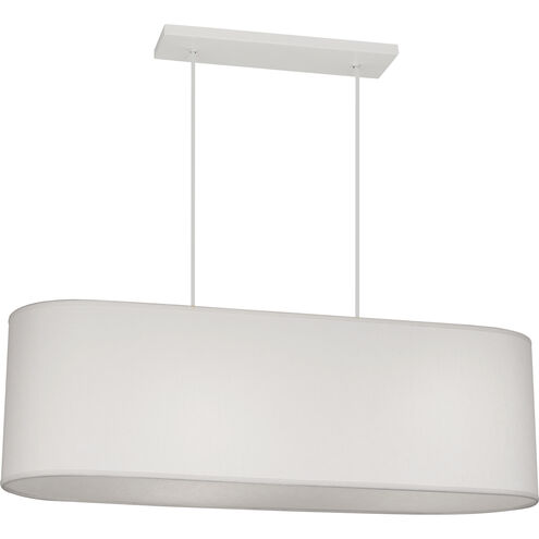 Elena 2 Light 10 inch Painted White Pendant Ceiling Light in Pearl Dupioni