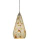 Curvalo 1 Light 6 inch Satin Nickel with Silver and Yellow Mini Pendant Ceiling Light in Incandescent