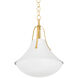 Coventry 1 Light 16 inch Vintage Gold Leaf and  White Plaster Pendant Ceiling Light