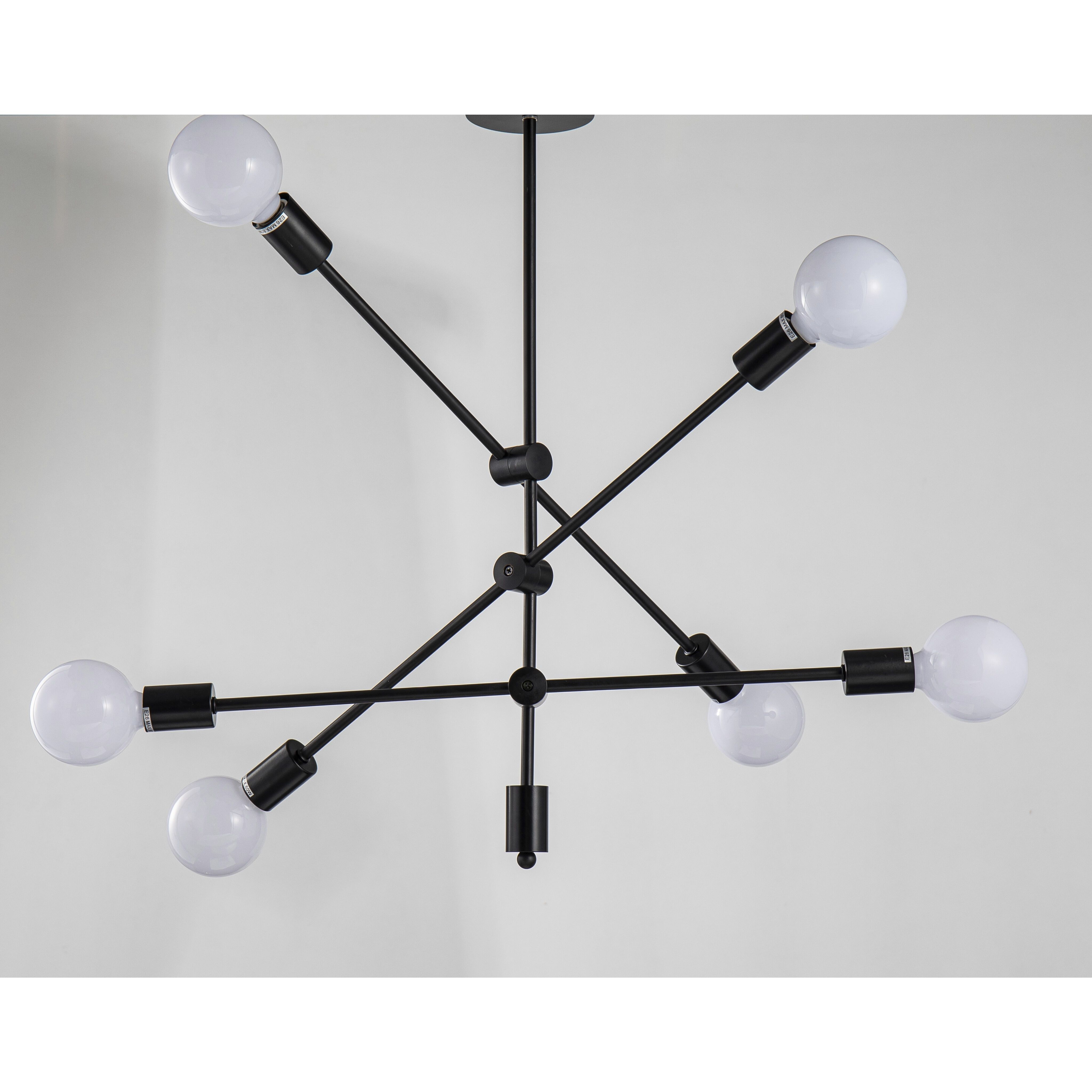 Canada 6 Light 26.8 inch Matte Black Chandelier Ceiling Light
