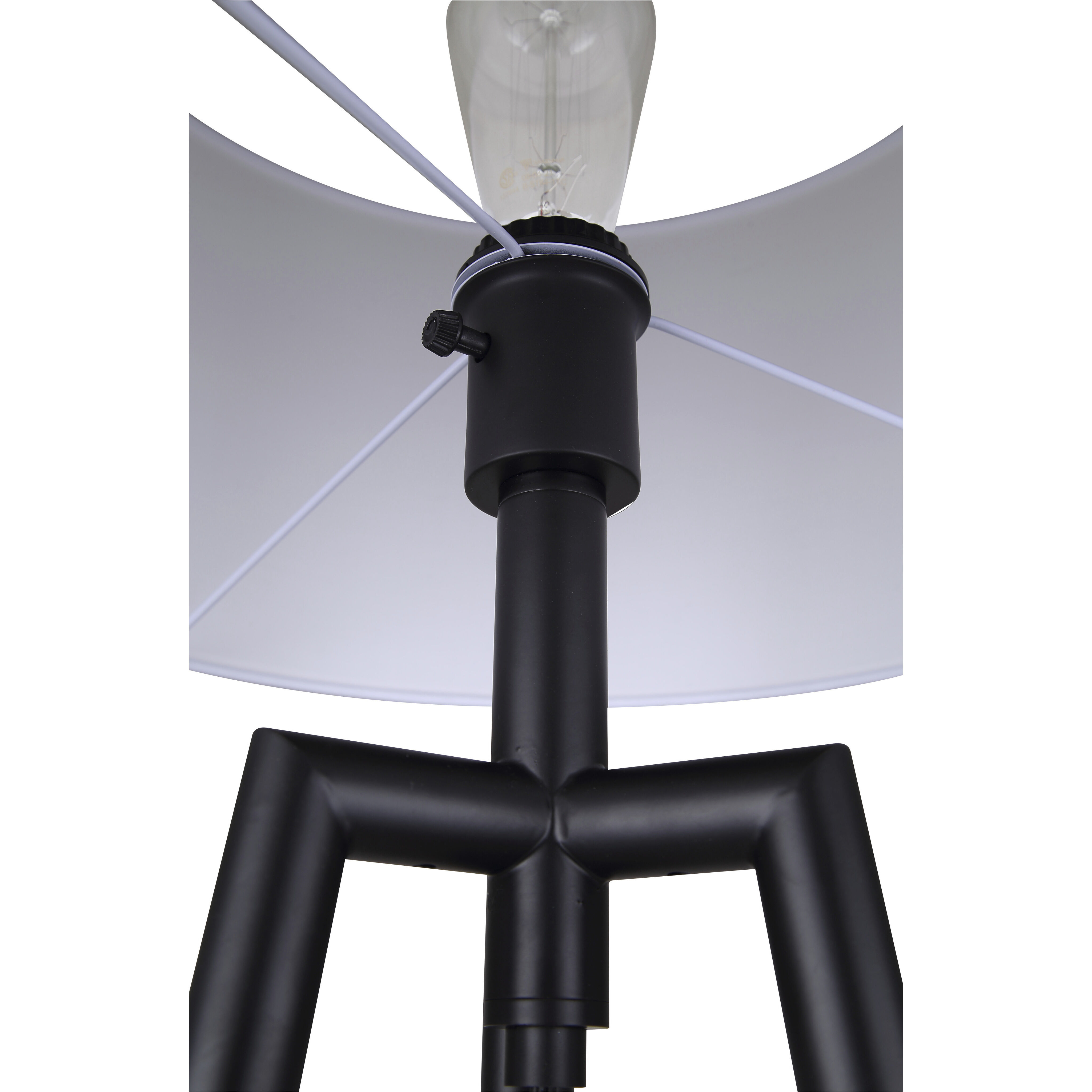 Cameram 62.5 inch 150.00 watt Black and Wood Floor Lamp Portable Light