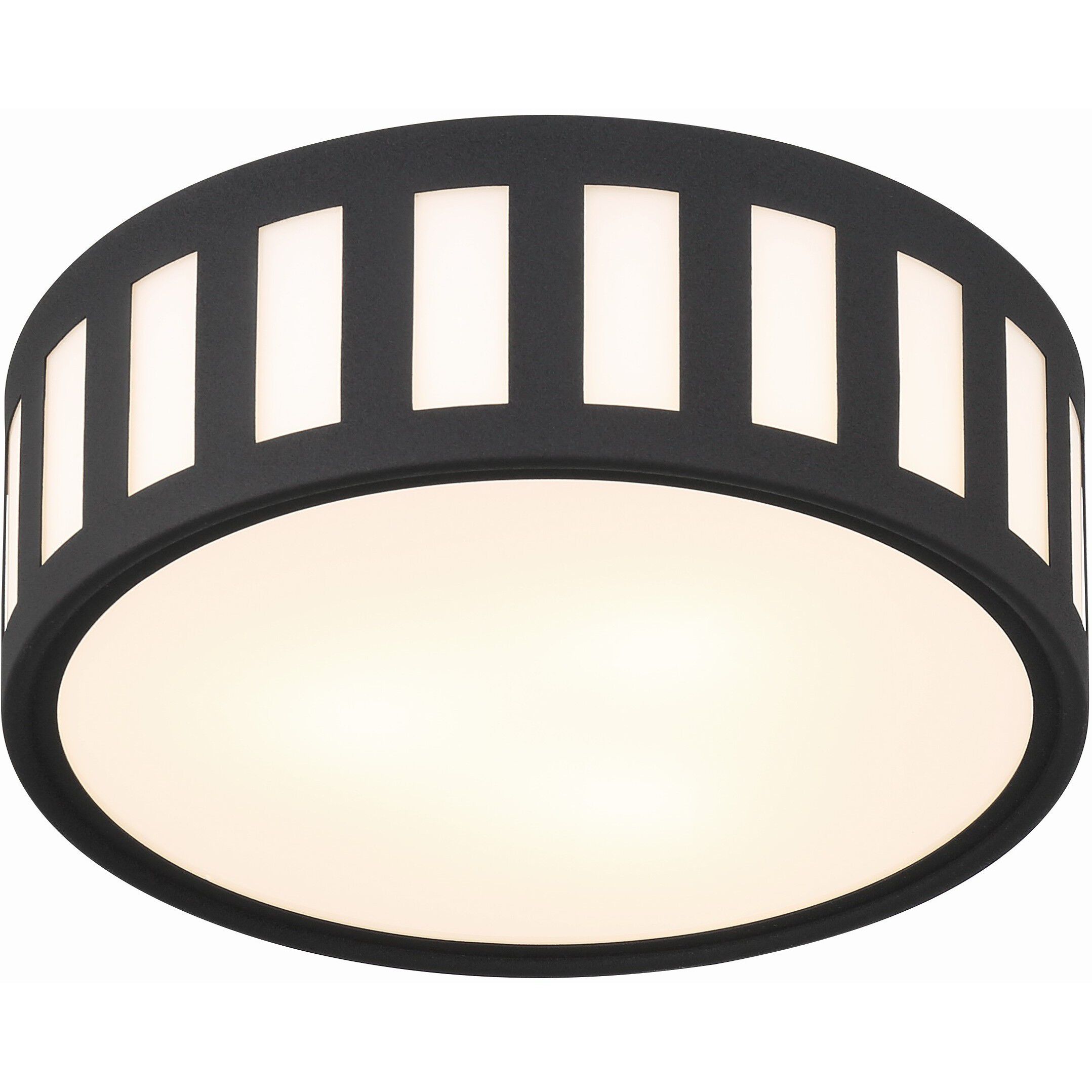 Kendal 3 Light 14 inch Black Forged Flush Ceiling Light