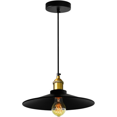 Brave 1 Light 13 inch Black Down Mini Pendant Ceiling Light