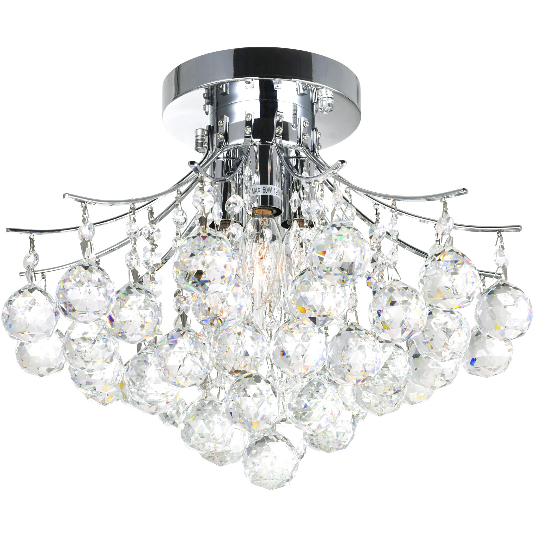 Princess 4 Light 16 inch Chrome Flush Mount Ceiling Light