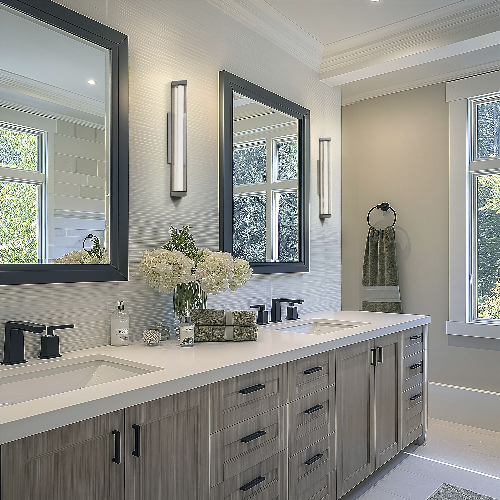 Boulevard LED 18 inch Brushed Nickel Bath Vanity & Wall Light in 3000K, dweLED