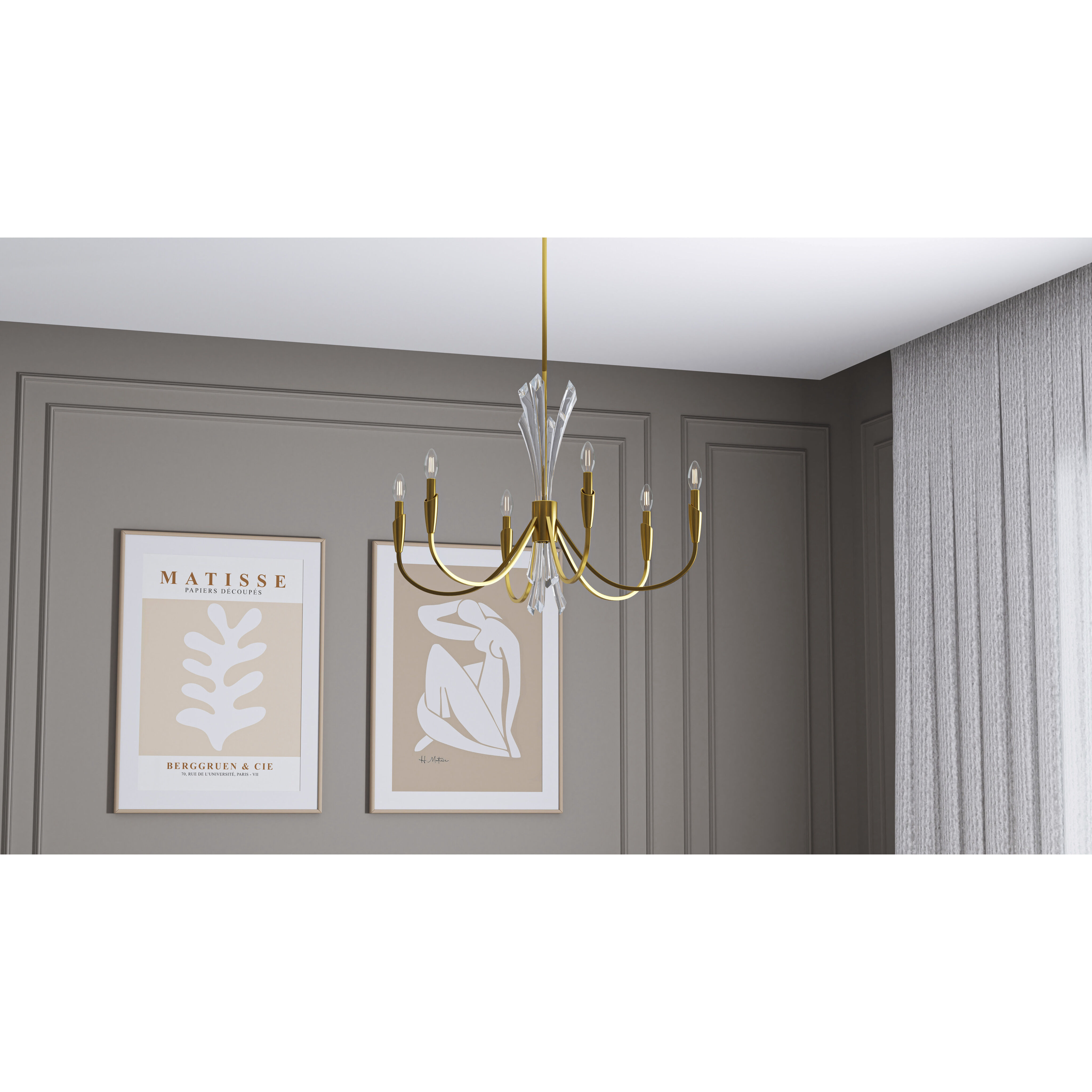 Cecily 6 Light 32 inch Brushed Gold Chandelier Ceiling Light