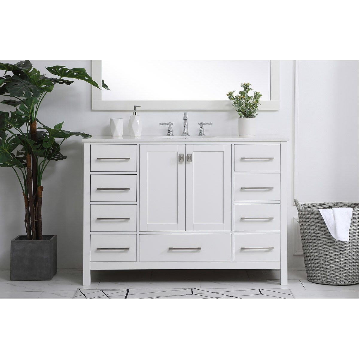 Irene 48 X 22 X 34 inch White Vanity Sink Set