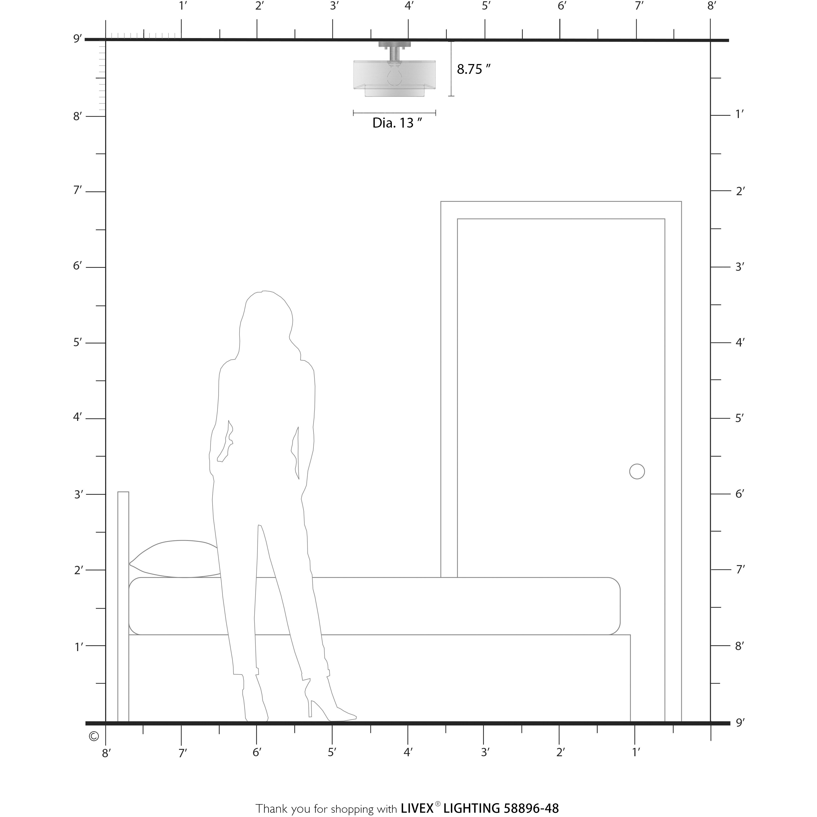 Bellingham 1 Light 13 inch Antique Gold Leaf Semi Flush Mount Ceiling Light, Medium