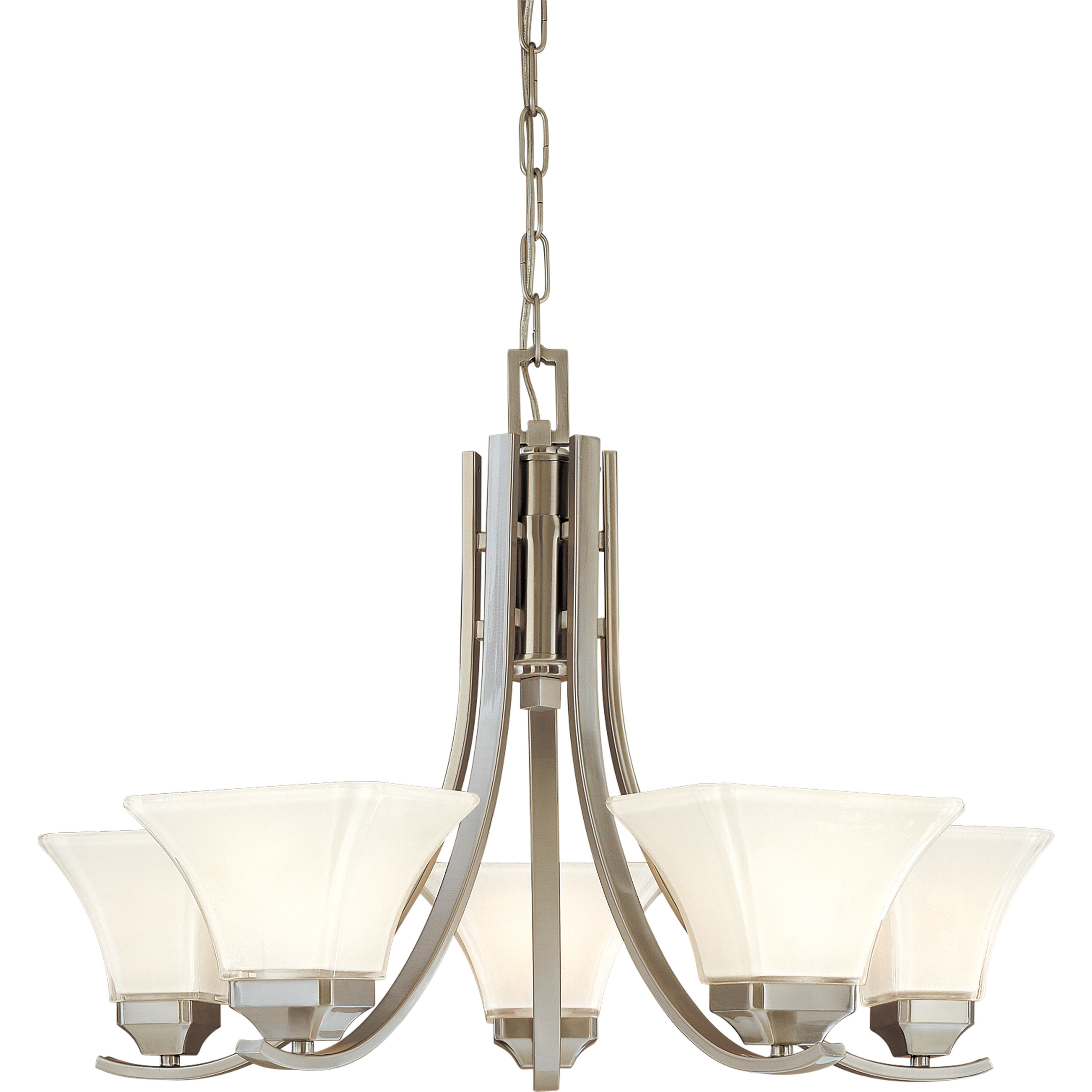 Agilis 5 Light 27 inch Brushed Nickel Chandelier Ceiling Light